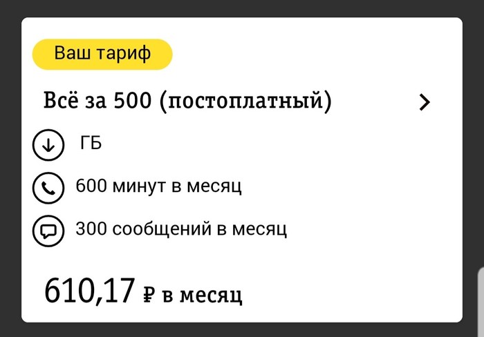 Tariff with a boost. - My, Beeline, Deception, Rates