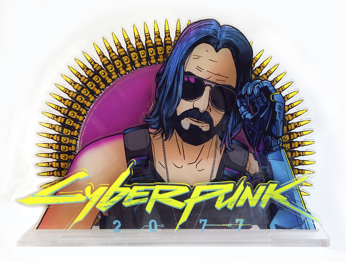 Cyberpunk 2077 and Keanu Reeves - My, Cyberpunk 2077, Keanu Reeves, Art, Computer games, Longpost, Images, Games, Plexiglass, Johnny Silverhand