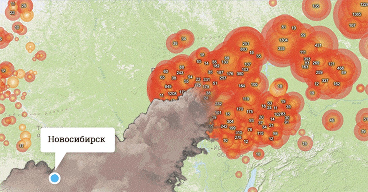 Карта пожаров в сибири