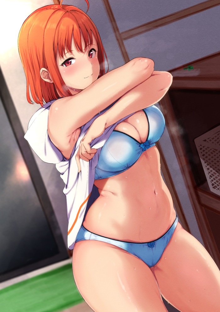 Takami Chika - NSFW, Аниме, Anime Art, Love live! Sunshine!!, Takami Chika, Грудь, Нижнее белье