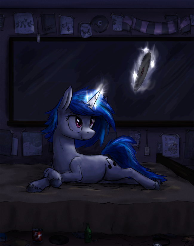 Vinyl and record - My little pony, Vinyl scratch, Art, 