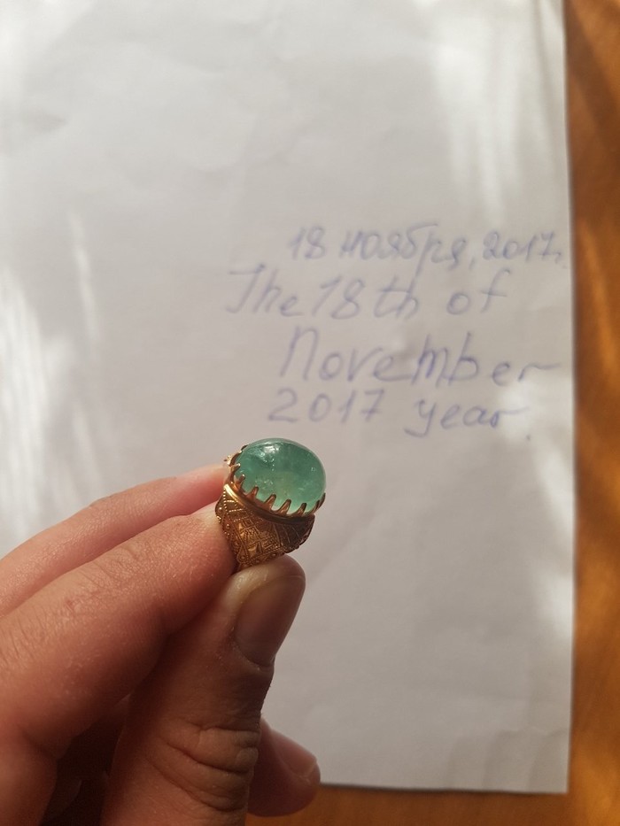 Ring with natural Ural emerald twelve carats. Cost 1250000 $ - Emerald herald, Emerald Sustrai, Ring, Emerald