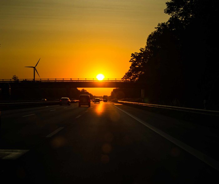 German autobahn at dawn - My, Autobahn, dawn, Germany, I want criticism