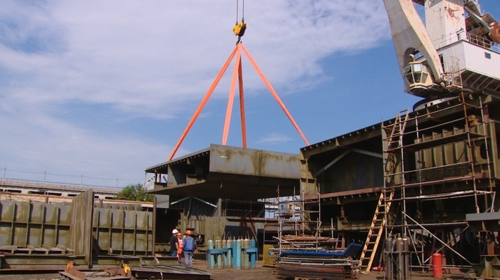 A floating crane for the Caspian Flotilla was laid down in Astrakhan - Astrakhan, Floating crane, , Russia, Production, Russian production, news, Tag