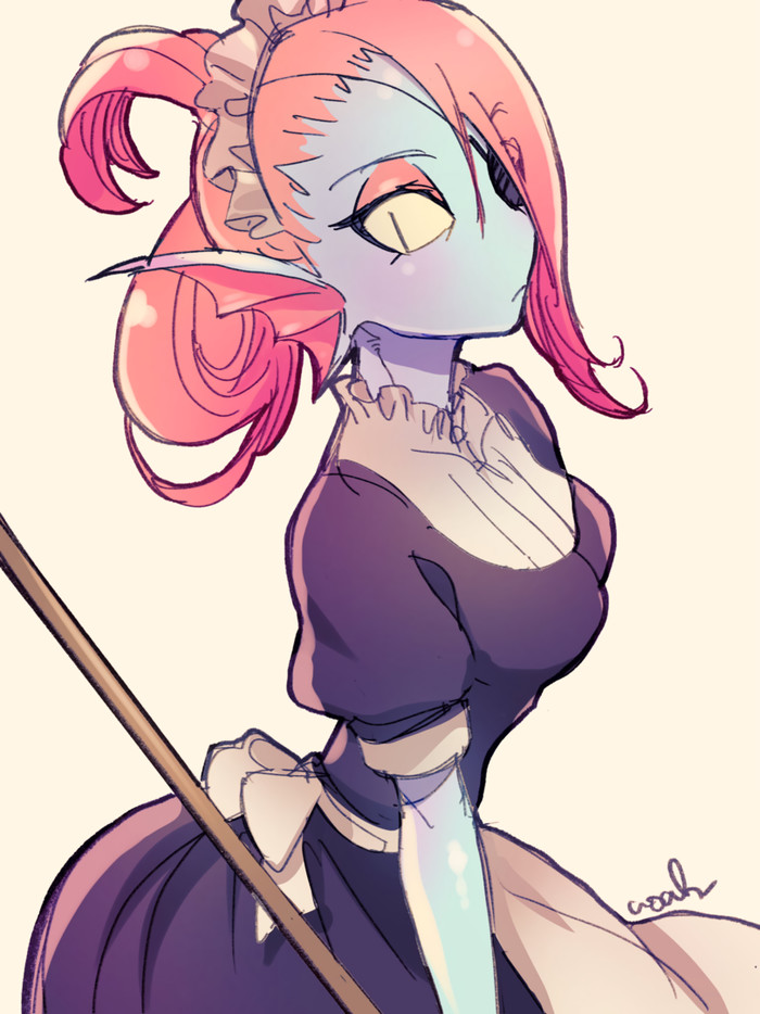 And the maid and sushi - Undertale, Noaharbre, Undyne, Games, Art, Housemaid