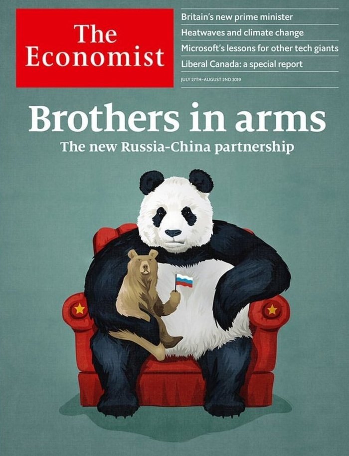 New cover of The Economist: Brothers in Arms, the New Russia-China Partnership - Magazine, Cover, China, Russia, The Economist, The Bears, Panda