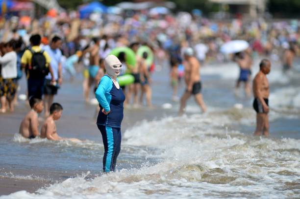 Facekini, increasingly gaining popularity on the beaches of China... . - China, Chinese, Swimsuit, Costume, Mask, Oddities, Interesting, , Longpost