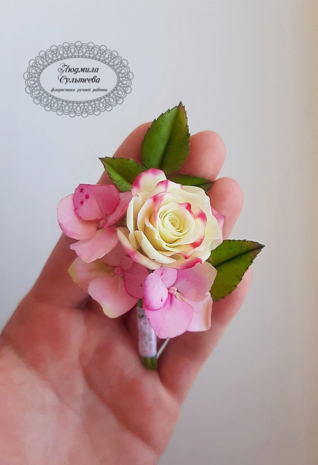 Summer brooch - Needlework without process, Brooch, Handmade, Flowers, Лепка, Cold porcelain, Polymer clay, Longpost