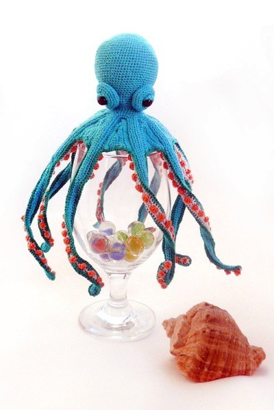 Severe octopus Claude - My, Needlework with process, Amigurumi, Longpost, Knitting, Octopus