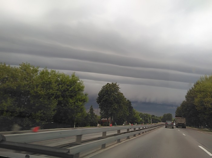 These clouds in Moscow are simply very beautiful. - Anxiety, , Beautiful, Road trip, Rain, The clouds, My, The photo, Longpost