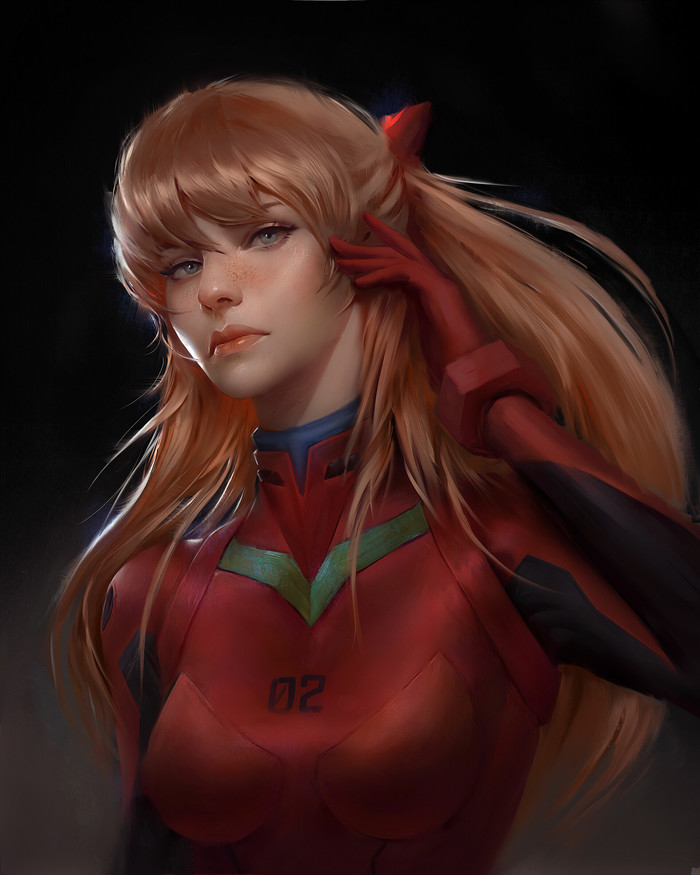 Asuka - Арт, Рисунок, Аниме, Asuka Langley, Evangelion, Реализм, Justine Florentino