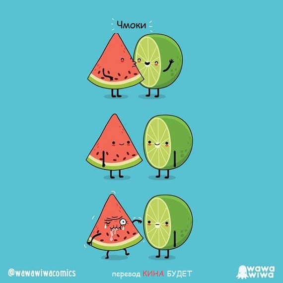 Kiss... - Watermelon, Lemon, Lime, Kiss, Comics, Translated by myself, Wawawiwa