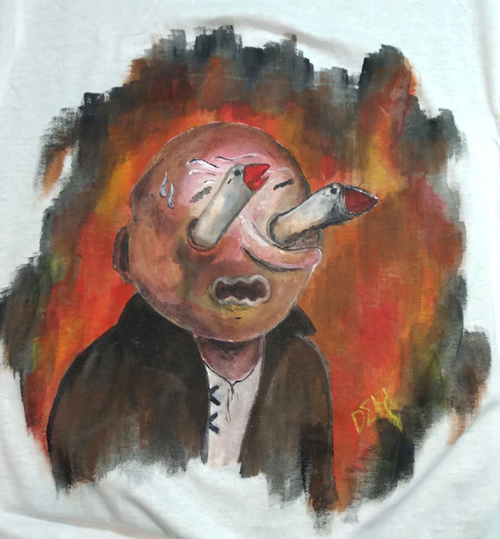First-hand interview with the great creator of the Omsk Bird! As well as a picture of Heiko Muller on a T-shirt - My, Omsk bird, Гусь, Acrylic, T-shirt, Interview, Video, Longpost