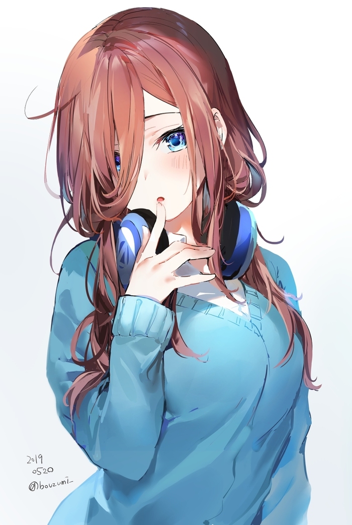 Miku Nakano by Bouzumi_ - Аниме, Anime Art, Арт, Gotoubun No Hanayome, The Quintessential Quintuplets, Nakano Miku