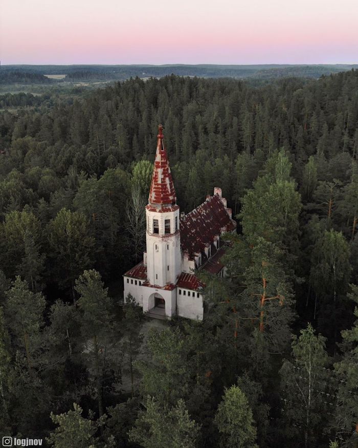 Abandoned gothic church in the forests of Karelia - , Church, Карелия