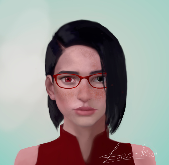 Fan_Art Sarada Uchiha - My, Anime, Boruto, Naruto, Art, Uchiha Sarada