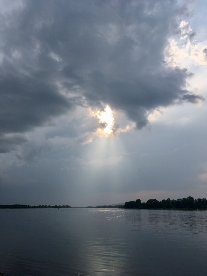 Просто пейзаж.. - Моё, Фотография, Пейзаж, Мобильная фотография, Енисей, Облака