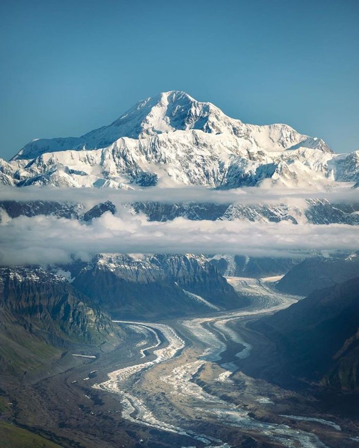 Above the clouds - The mountains, Alaska, Clouds, Nature, beauty, From the network, Glacier