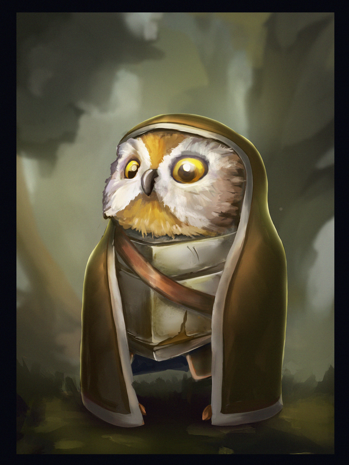 Owl stranger. - My, Drawing, Art, Concept Art, Digital drawing, Drawing on a tablet, Owl, Wanderer, Anthro