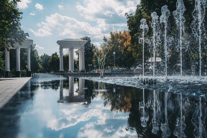 Fountain - My, Fountain, Reflection