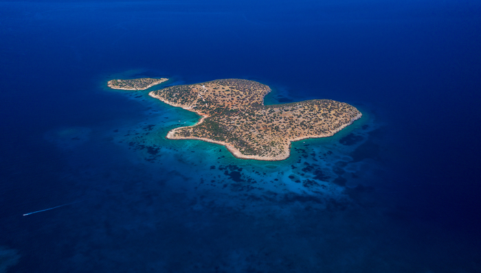 One of the thousand islands of Greece from a height of 500m - My, Bird's-eye, Drone, Quadcopter, DJI Mavic, Greece, Crete, Island, Sea, View from above
