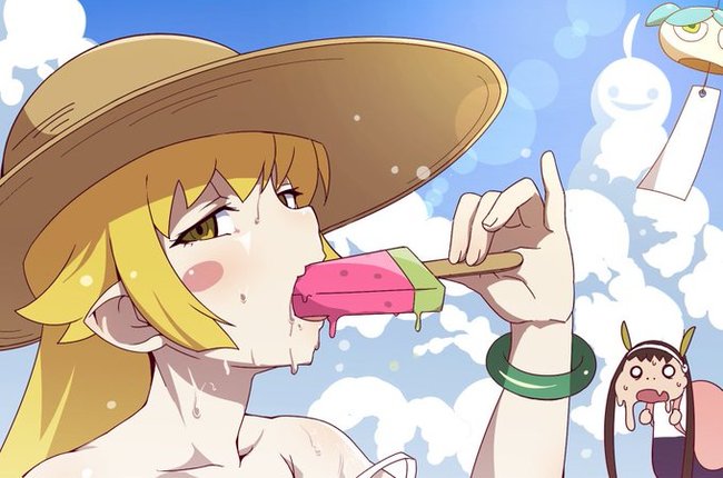 Heat - Monogatari series, Anime, Anime art, Shinobu oshino, Hachikuji Mayoi