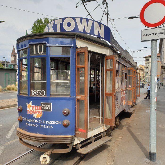 Vintage tram in Milan - My, , Tram, Milan