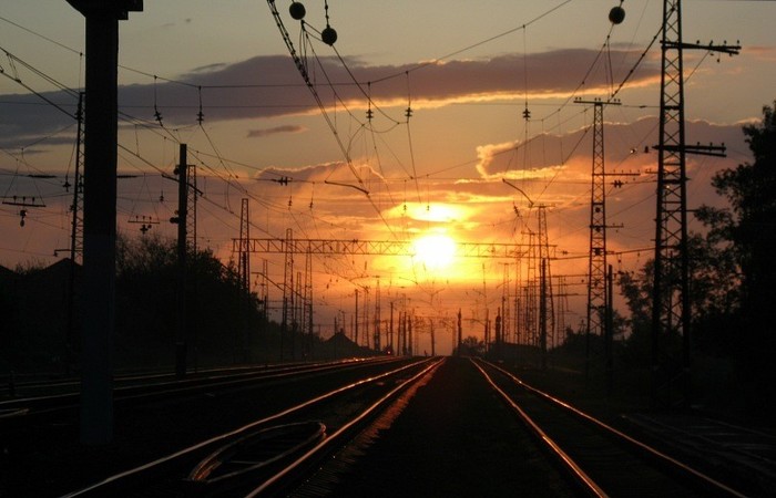 Sunset at the railway station - My, Sunset, Ulyanovsk region, Nature
