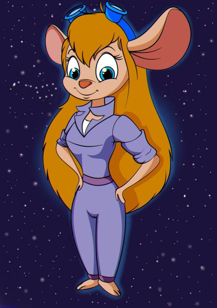 Real Gadget (Gadget Hackwrench) - My, Gadget hackwrench, Chip and Dale, Drawing, Longpost, Digital drawing, Cartoons, Animated series, Characters (edit)
