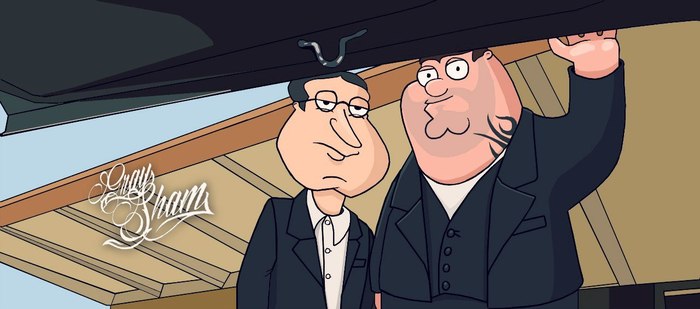 Family Guy cosplay From Dusk Till Dawn - My, Family guy, Cartoons, Parody, , Digital drawing