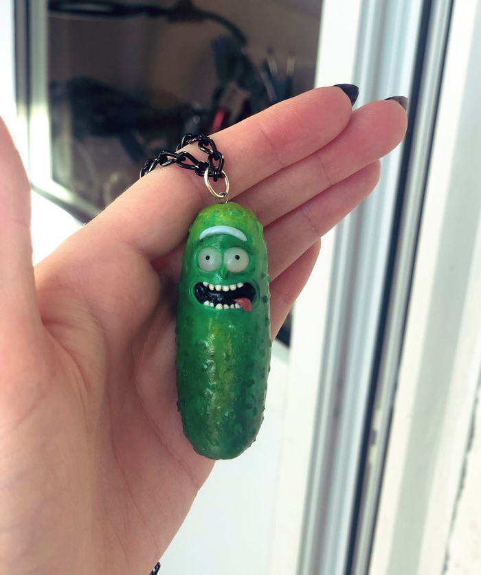 Cucumber Rick from polymer clay - Longpost, Needlework, Needlework without process, With your own hands, Handmade, Polymer clay, Rick and Morty, Rick gherkin, My