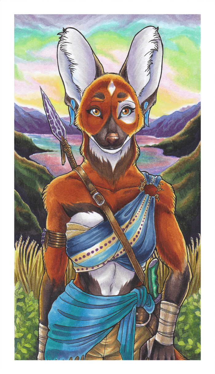 Huntress - Furry, Art, , Traditional art, Landscape