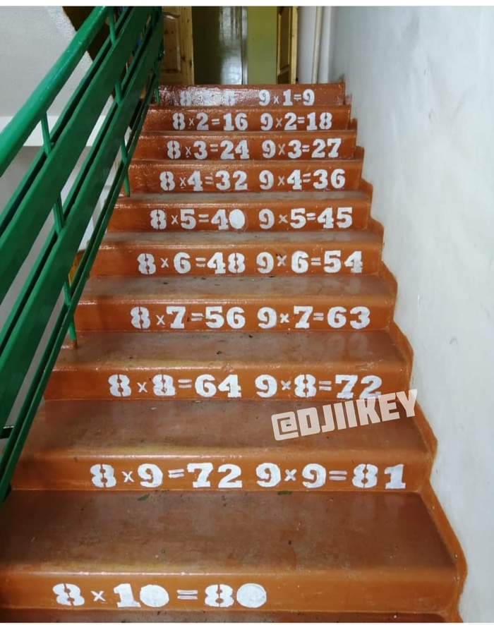 Life hack for parents - School, Multiplication table, Stairs, Memorizer