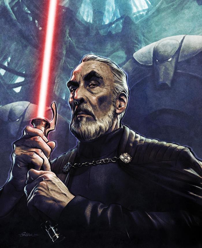 Darth Tyranus - Count Dooku, Sith, Star Wars, Lightsaber, Christopher Lee, Art, Drawing