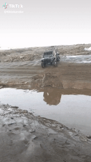 Forcing the river. - Water, Auto, GIF, Scale model, SUV