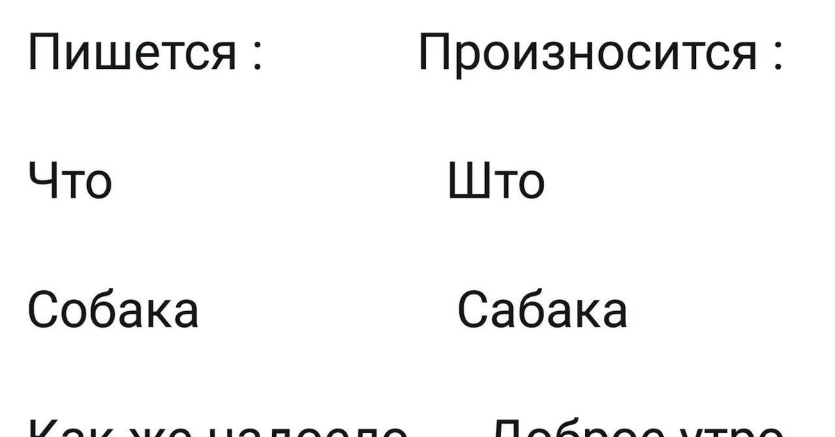 Што. Пишется произносится Мем. Пишется собака произносится собака. Пишется что произносится што Мем. Читается как пишется.