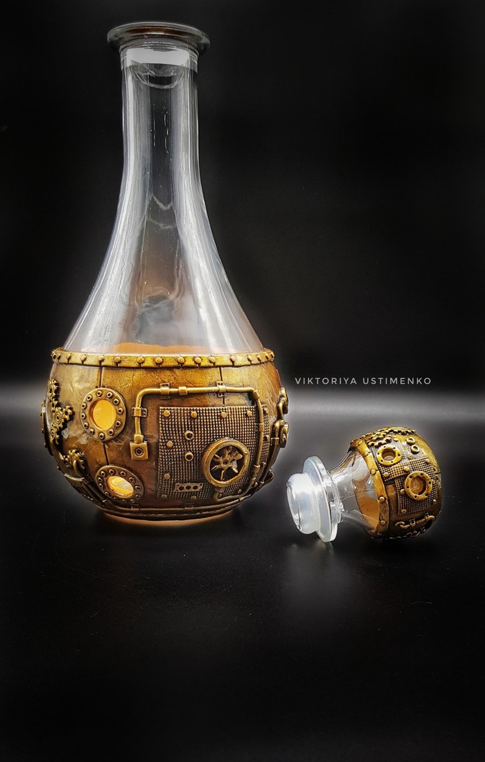 Carafe - My, Polymer clay, Steampunk, Creation, Needlework without process, Carafe, Handmade, Longpost