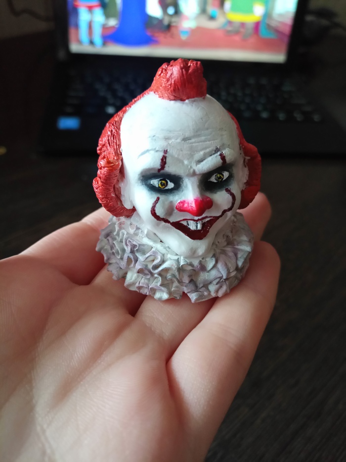 It is the birth of evil. My first. - My, It, Clown, Pennywise, Horror, Polymer clay, Handmade, Fear, Longpost, Needlework with process