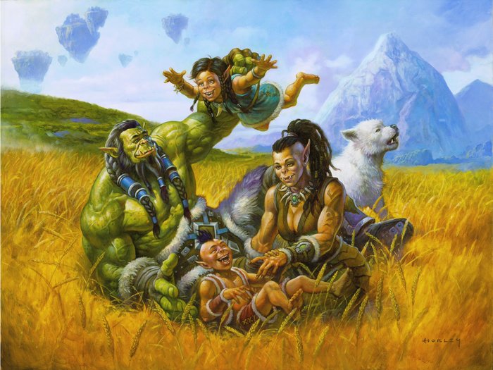 Thrall with his family by AlexHorley - Thrall, Nagrand, Art, World of warcraft, Alex Horley