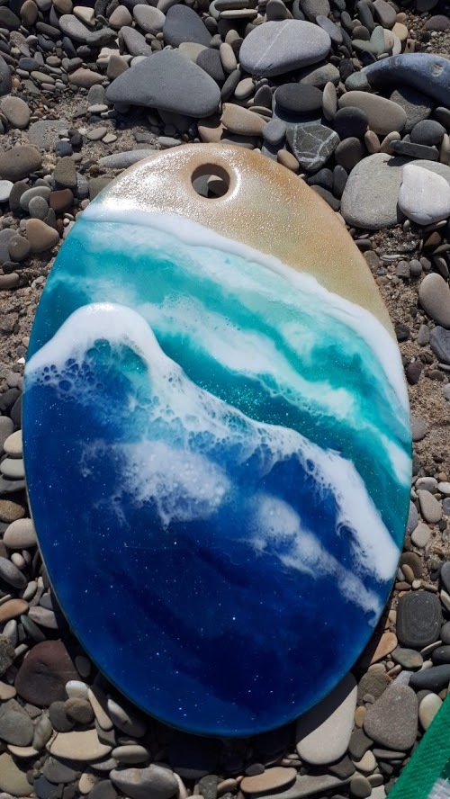 Sea to go - My, Sea, Needlework, Epoxy resin, Longpost