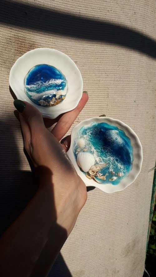 Sea to go - My, Sea, Needlework, Epoxy resin, Longpost