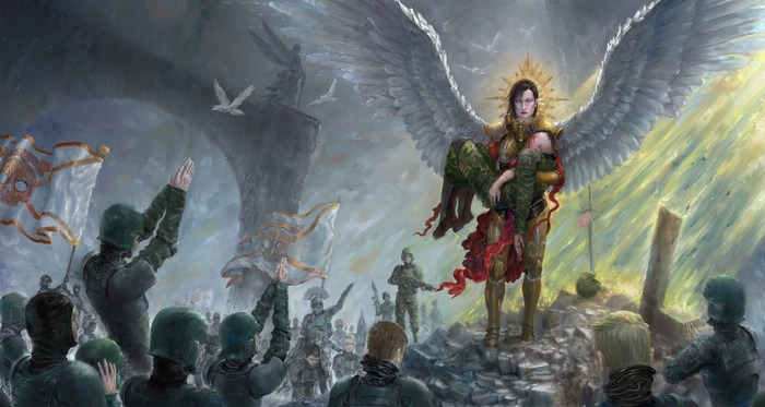 Angel of Cadia Warhammer 40k, Wh Art, Имперская гвардия, Святые, Надежда, Арт, Ангел, Theocrata