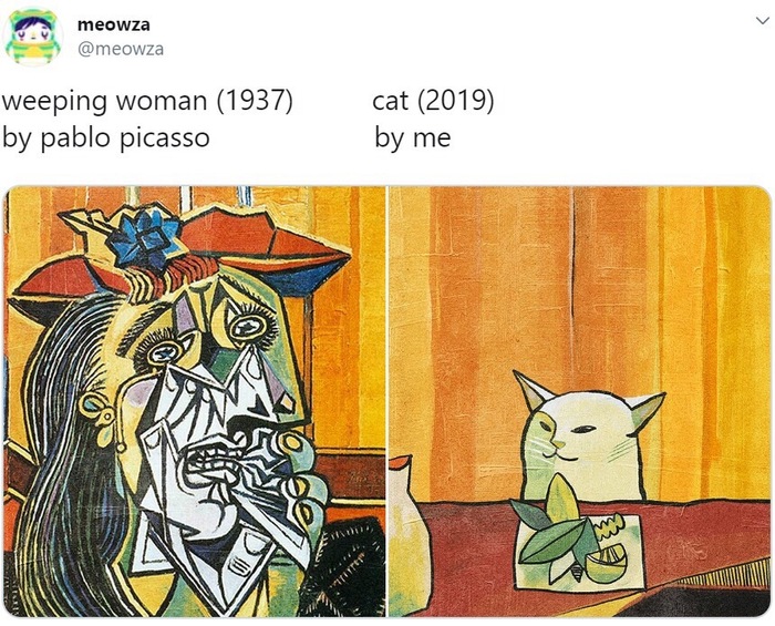 &quot;Рыдающая женщина&quot; Пикассо, и кот из 2019.