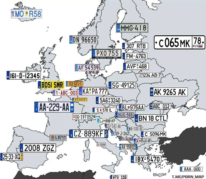 Car numbers in European countries. - Statistics, Car plate numbers, Europe, Interesting