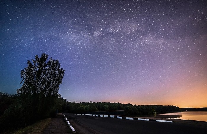Milky Way, Lake Vyacha, Belarus. - My, Milky Way, Night, Stars, Nature, The photo, Summer, Republic of Belarus, Stars