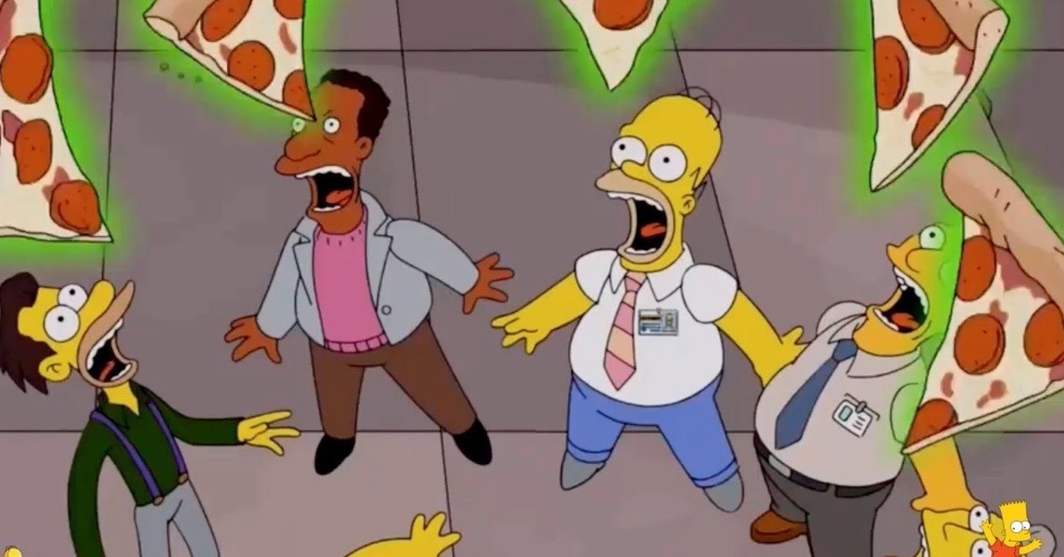 Гомер симпсон с пиццей. Гомер симпсон ест пиццу. Гомер и пицца. Пиццерия из симпсонов. Гомер пицца.
