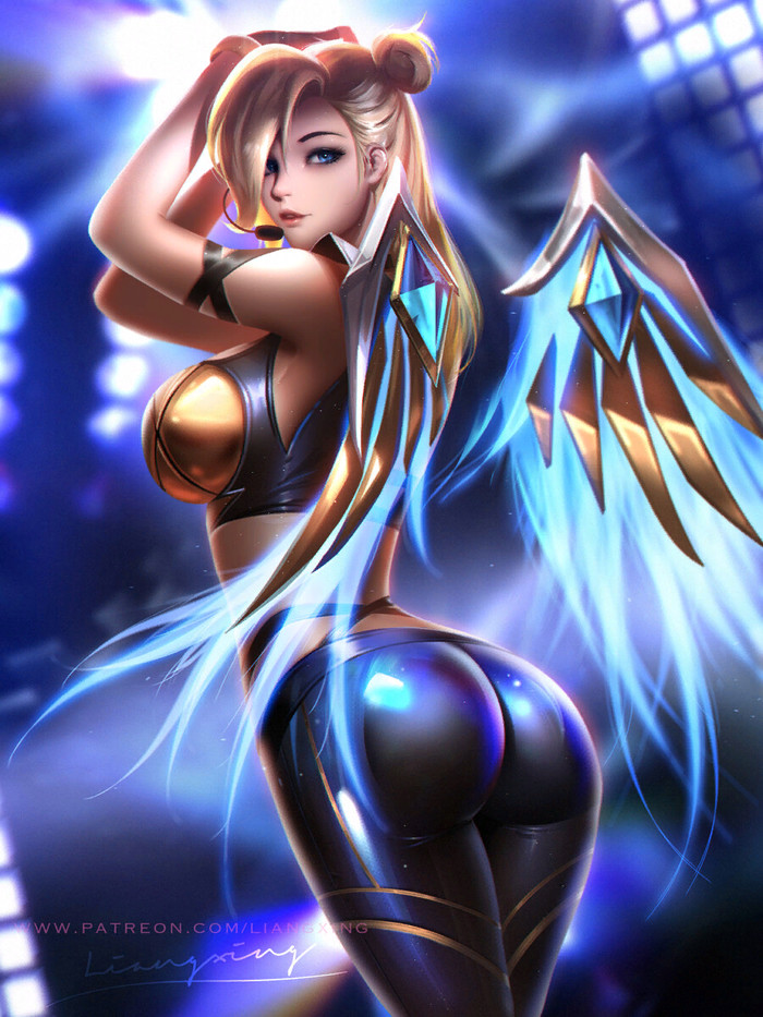 K/DA Overwatch Overwatch, , League of Legends, Mercy, Tracer, , , , Liang Xing