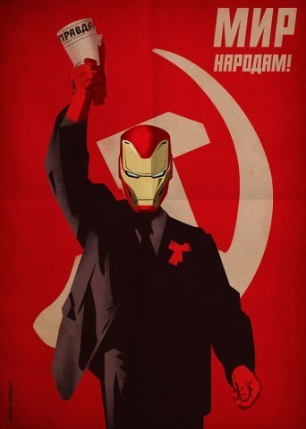 The artist painted superheroes in the style of USSR posters - Soviet posters, Comics, Superheroes, From the network, Longpost