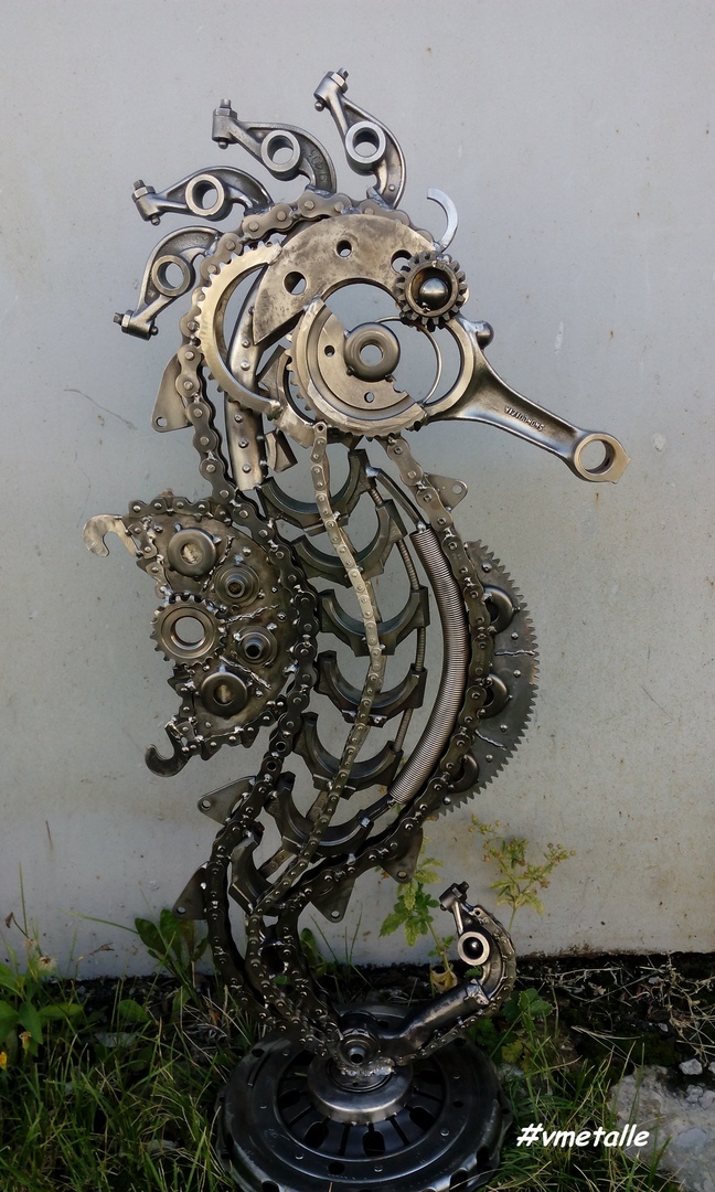 Sea horse. Sculpture from scrap metal. - My, Sea Horse, Needlework without process, Sculpture, Figure, Horses, Sea, Ocean, A fish, Longpost