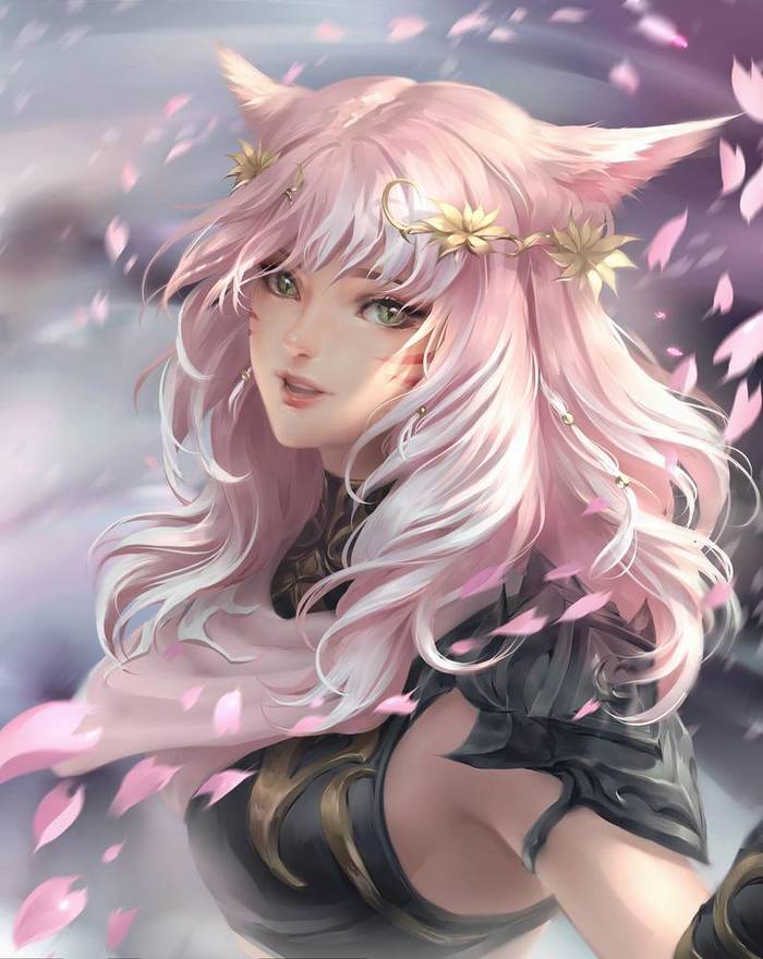 Sakura - DeviantArt, Арт, Рисунок, Фэнтези, Animal Ears, Chuby Mi